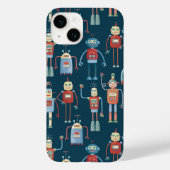 Coques Case-Mate iPhone Motif robotique rétro foncé (Verso)
