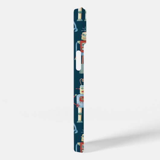 Coques Case-Mate iPhone Motif robotique rétro foncé (Verso / Droite)