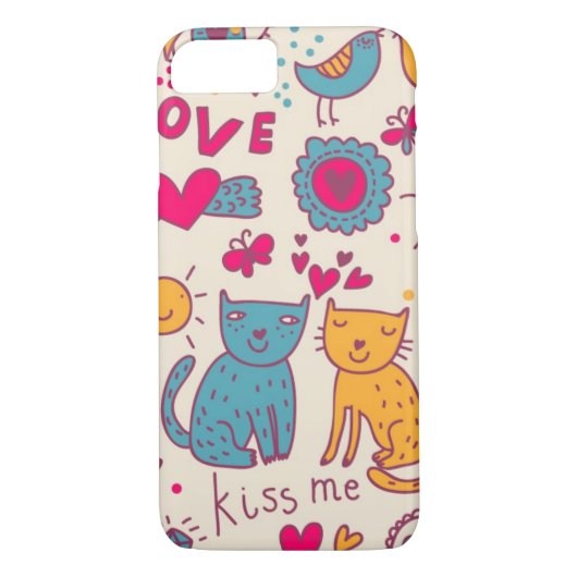 Coques Case-Mate iPhone Motif romantique coloré (Dos)