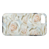 Coques Case-Mate iPhone Motif romantique de roses blancs (Dos (Horizontal))