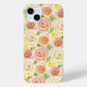 Coque iPhone 15 Mini Motif Rose aquarelle