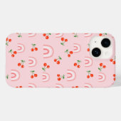 Coques Case-Mate iPhone Motif rose arc-en-ciel cerise (Verso (horizontal))