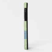 Coques Case-Mate iPhone Motif rose bleu sur fond vert (Dos/Gauche)