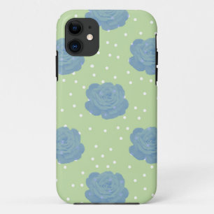 Case-Mate iPhone Case Motif rose bleu sur fond vert