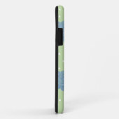 Coques Case-Mate iPhone Motif rose bleu sur fond vert (Dos/Droite)