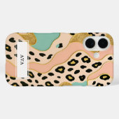 Coques Case-Mate iPhone Motif Rose Carmin Léopard (Verso (horizontal))