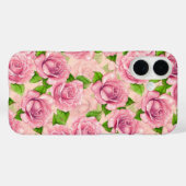 Coques Case-Mate iPhone Motif rose d'aquarelle rose (Verso (horizontal))