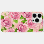 Coques Case-Mate iPhone Motif rose d'aquarelle rose (Verso (horizontal))