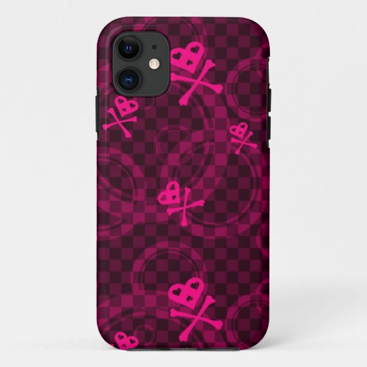 Coques Case-Mate iPhone Motif rose d'Emo avec des cercles (Dos)