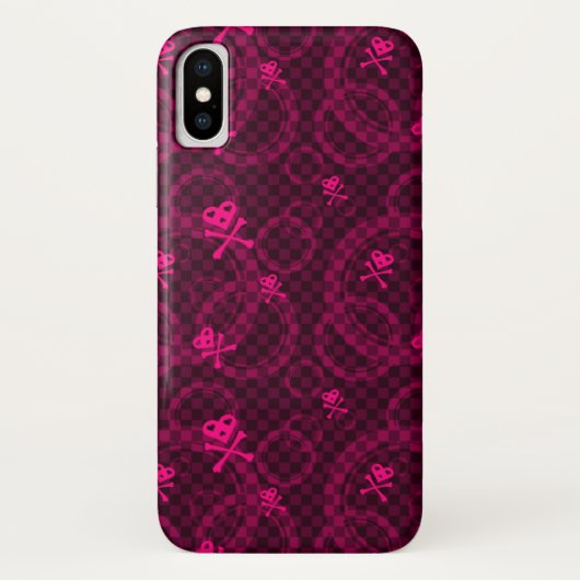 Coques Case-Mate iPhone Motif rose d'Emo avec des cercles (Dos)