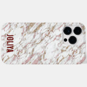 Coques Case-Mate iPhone Motif rose en marbre doré (Verso (horizontal))