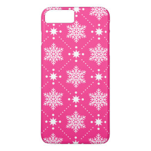 Coques Pour iPhone Motif rose et blanc Girly de Noël de flocons de