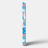 Coques Case-Mate iPhone Motif rose et bleu de chien de camouflage (Verso / Gauche)