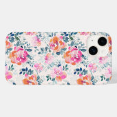 Coques Case-Mate iPhone Motif rose et Turquoise (Verso (horizontal))