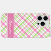 Coques Case-Mate iPhone Motif rose et vert (Verso (horizontal))