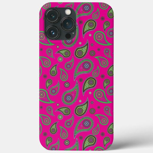 Coques Case-Mate iPhone Motif rose et vert Paisley (Verso)