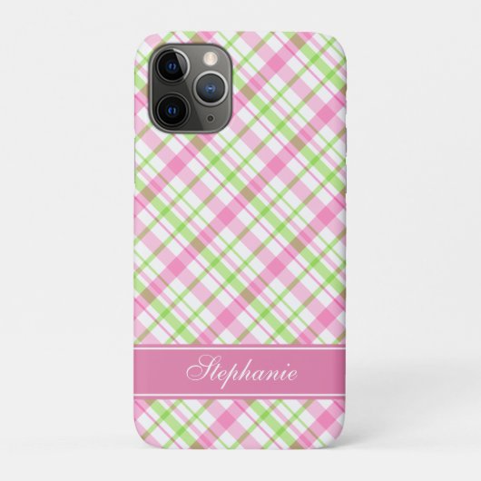 Coques Case-Mate iPhone Motif rose et vert prélevé (Dos)