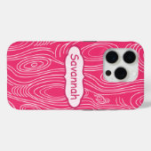 Coques Case-Mate iPhone Motif rose Fuchsia Woodgrain Personnalisé iPhone (Verso (horizontal))