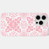 Coques Case-Mate iPhone Motif rose monogramme avec initiales blanches (Verso (horizontal))