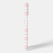 Coques Case-Mate iPhone Motif rose plaid avec nom (Verso / Droite)