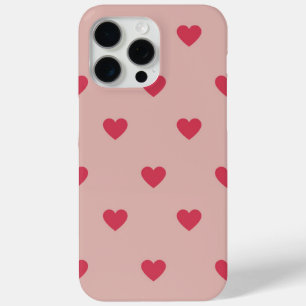 Coque iPhone 15 Pro Max Motif rose Retro Coeur Y2K avec Arrière - plan ros