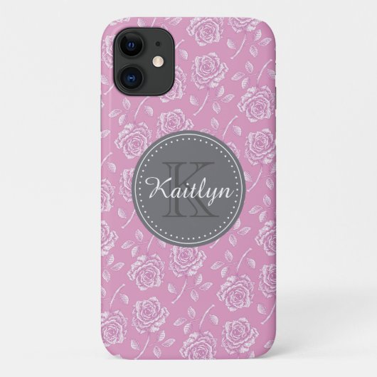 Coques Case-Mate iPhone Motif rose rose chic (Dos)