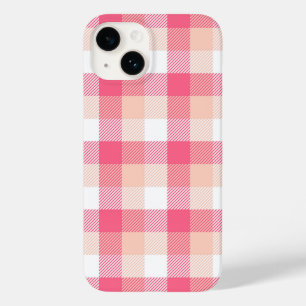 Coque Pour iPhone 14 Motif rose Tartan