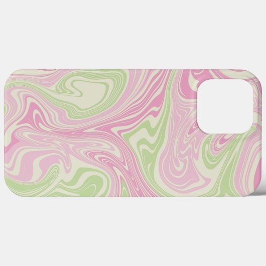 Coques Case-Mate iPhone Motif rose vert à bille liquide (Verso (horizontal))