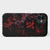 Coques Case-Mate iPhone Motif rouge avec Monogram N (Dos (Horizontal))