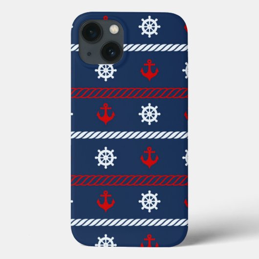 Coques Case-Mate iPhone Motif Rouge Blanc Et Bleu Océan (Verso)