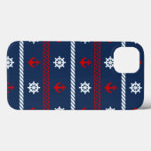 Coques Case-Mate iPhone Motif Rouge Blanc Et Bleu Océan (Verso (horizontal))
