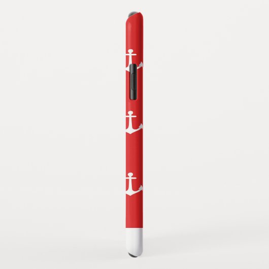 Coques Case-Mate iPhone Motif rouge côtier chic d'Ancre (Dos/Droite)