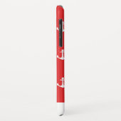 Coques Case-Mate iPhone Motif rouge côtier chic d'Ancre (Dos/Gauche)