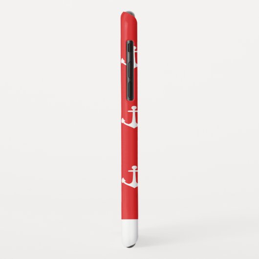 Coques Case-Mate iPhone Motif rouge côtier chic d'Ancre (Dos/Gauche)