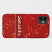 Coques Case-Mate iPhone motif rouge de coeurs (Dos (Horizontal))