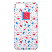 Coques Case-Mate iPhone Motif rouge et bleu | Monogramme (Dos)