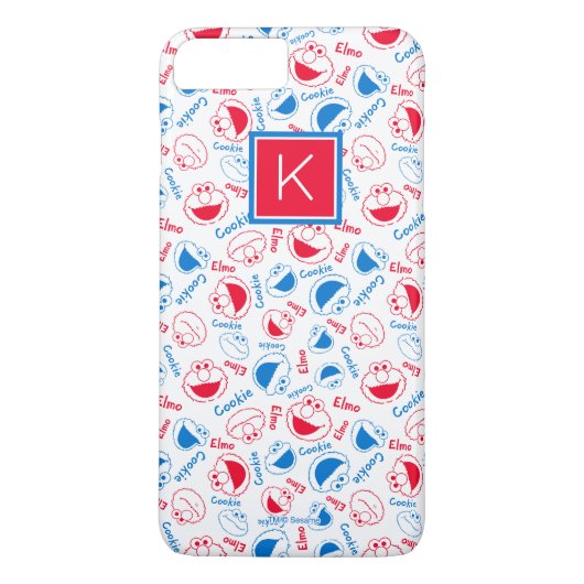 Coques Case-Mate iPhone Motif rouge et bleu | Monogramme (Dos)