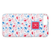 Coques Case-Mate iPhone Motif rouge et bleu | Monogramme (Dos (Horizontal))