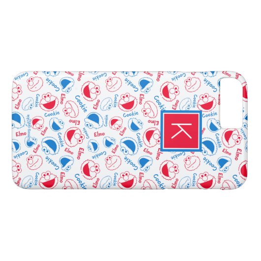Coques Case-Mate iPhone Motif rouge et bleu | Monogramme (Dos (Horizontal))