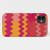 Coques Case-Mate iPhone Motif rouge jaune Brown rétro rayures ondulées (Dos (Horizontal))