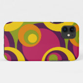 Coques Case-Mate iPhone Motif rouge violet orange jaune des cercles rétro (Dos (Horizontal))