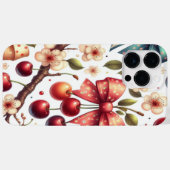 Coques Case-Mate iPhone motif ruban et cerise (Verso (horizontal))