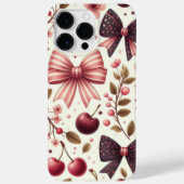 Coques Case-Mate iPhone motif ruban et cerise (Verso)