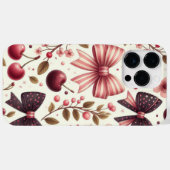 Coques Case-Mate iPhone motif ruban et cerise (Verso (horizontal))
