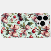 Coques Case-Mate iPhone motif ruban et cerise (Verso (horizontal))