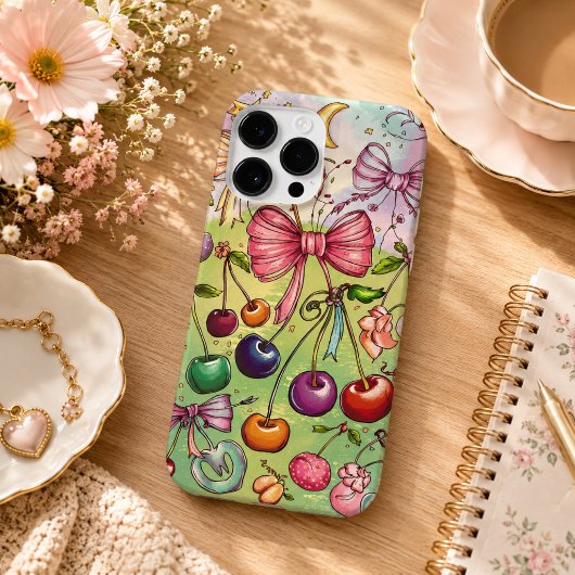 Coques Case-Mate iPhone motif ruban et cerise