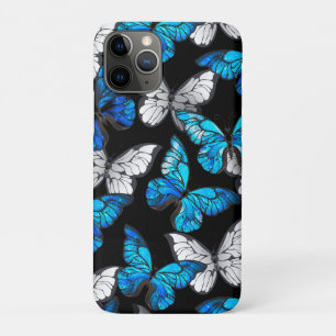 Case-Mate iPhone Case Motif sans couleur foncée avec papillons bleus Mor