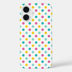 Coques iPhone 16 Motif sans couture à pois colorés