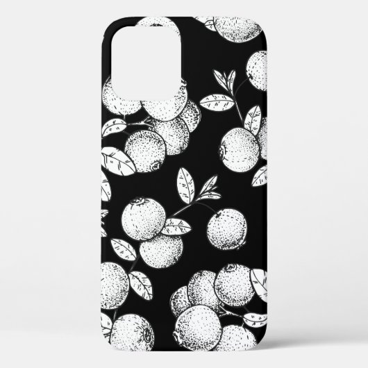 Coques Case-Mate iPhone Motif sans couture avec canneberge. Dessin à main (Verso)