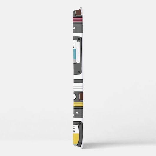 Coques Case-Mate iPhone Motif sans couture avec cassettes rétro en douceur (Verso / Droite)